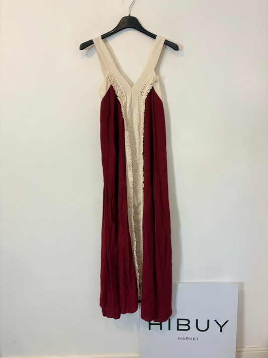 Vestido largo granate fluido