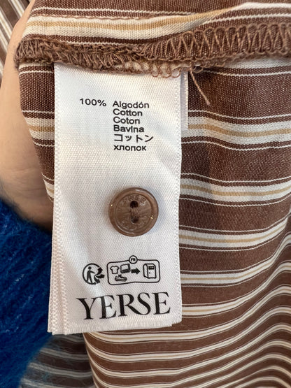 YERSE. Brown striped blouse T.xs