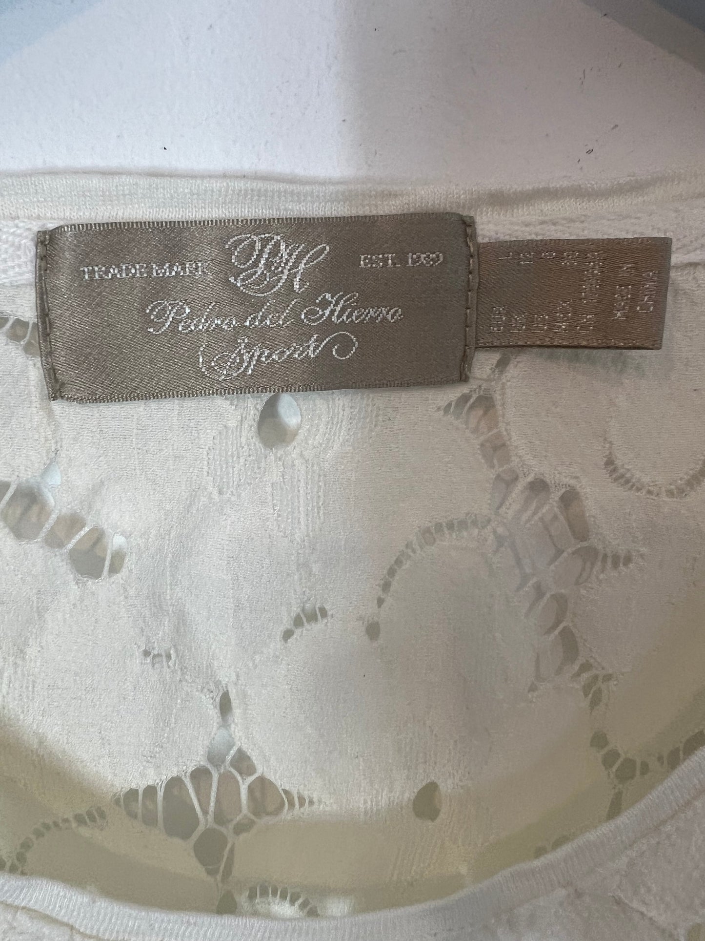 PEDRO DEL HIERRO. Top lino detalles. T L