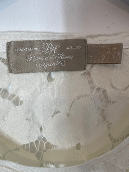 PEDRO DEL HIERRO. Top lino detalles. T L