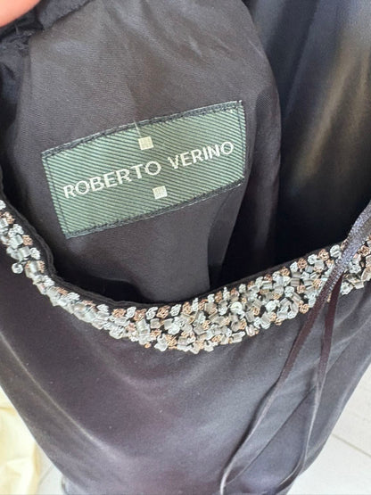 ROBERTO VERINO. Vestido corto seda halter