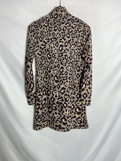 ZARA. Short animal print knit dress. TS
