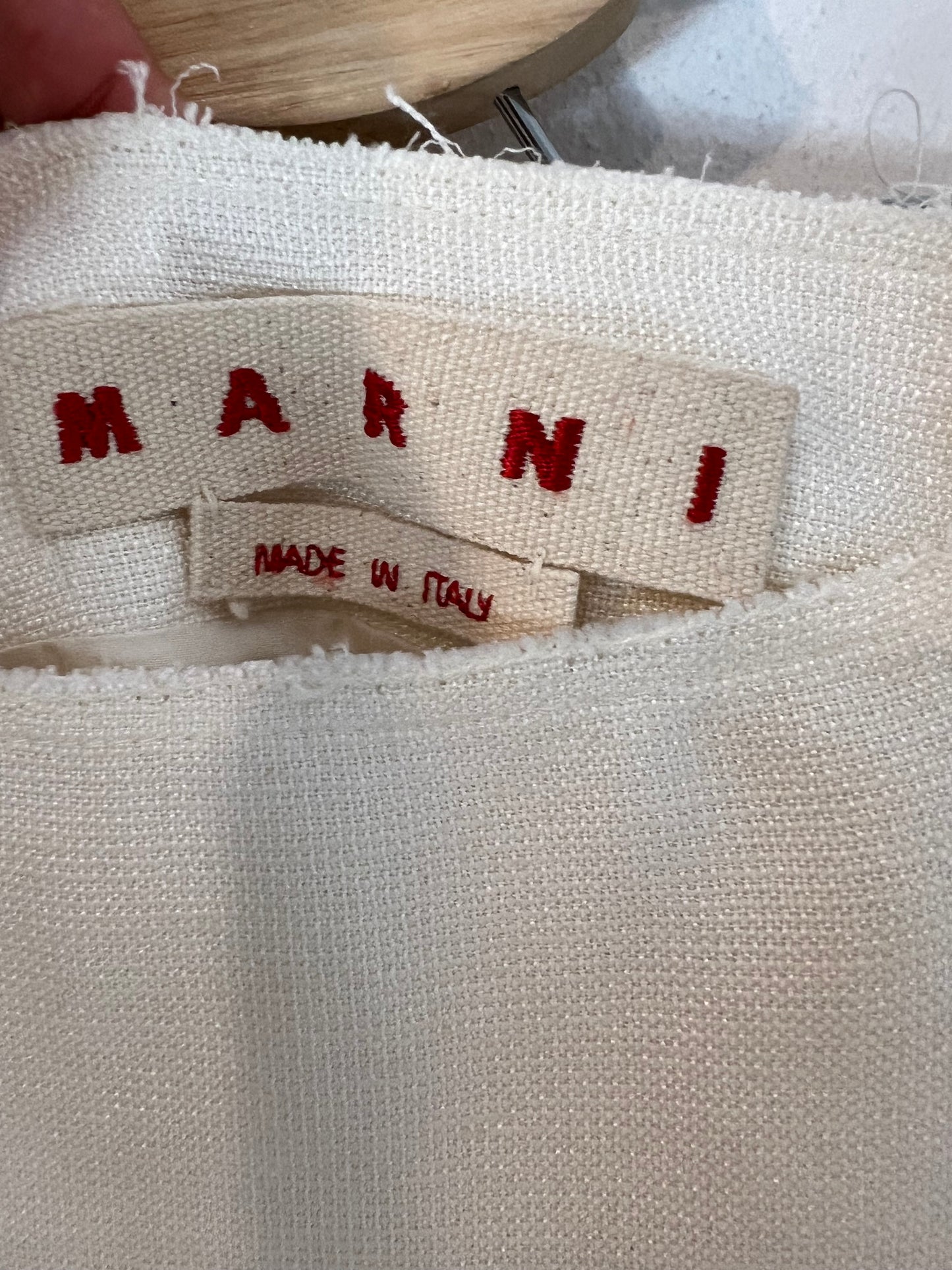MARNI. White midi skirt, size 38