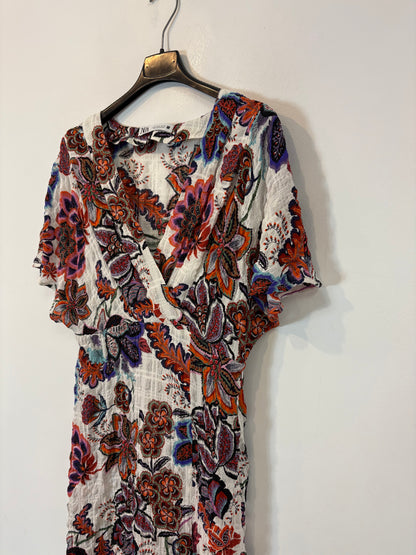 ZARA. Vestido largo textura estampado. T M