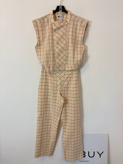 IPA. Conjunto pantalón y chaleco cuadros. T XS