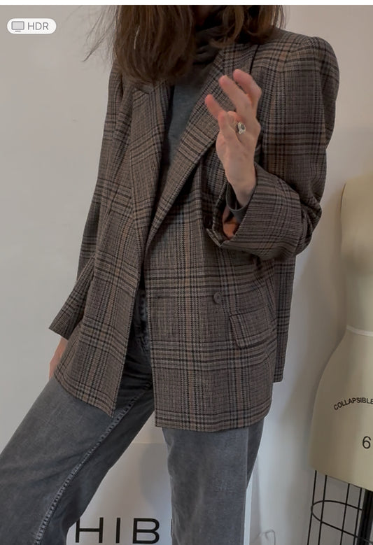 SAINT LAURENT. Americana cuadros lana