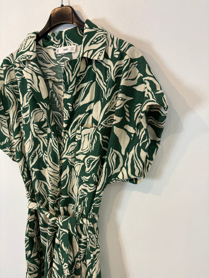 MANGO. Green printed long jumpsuit. TS