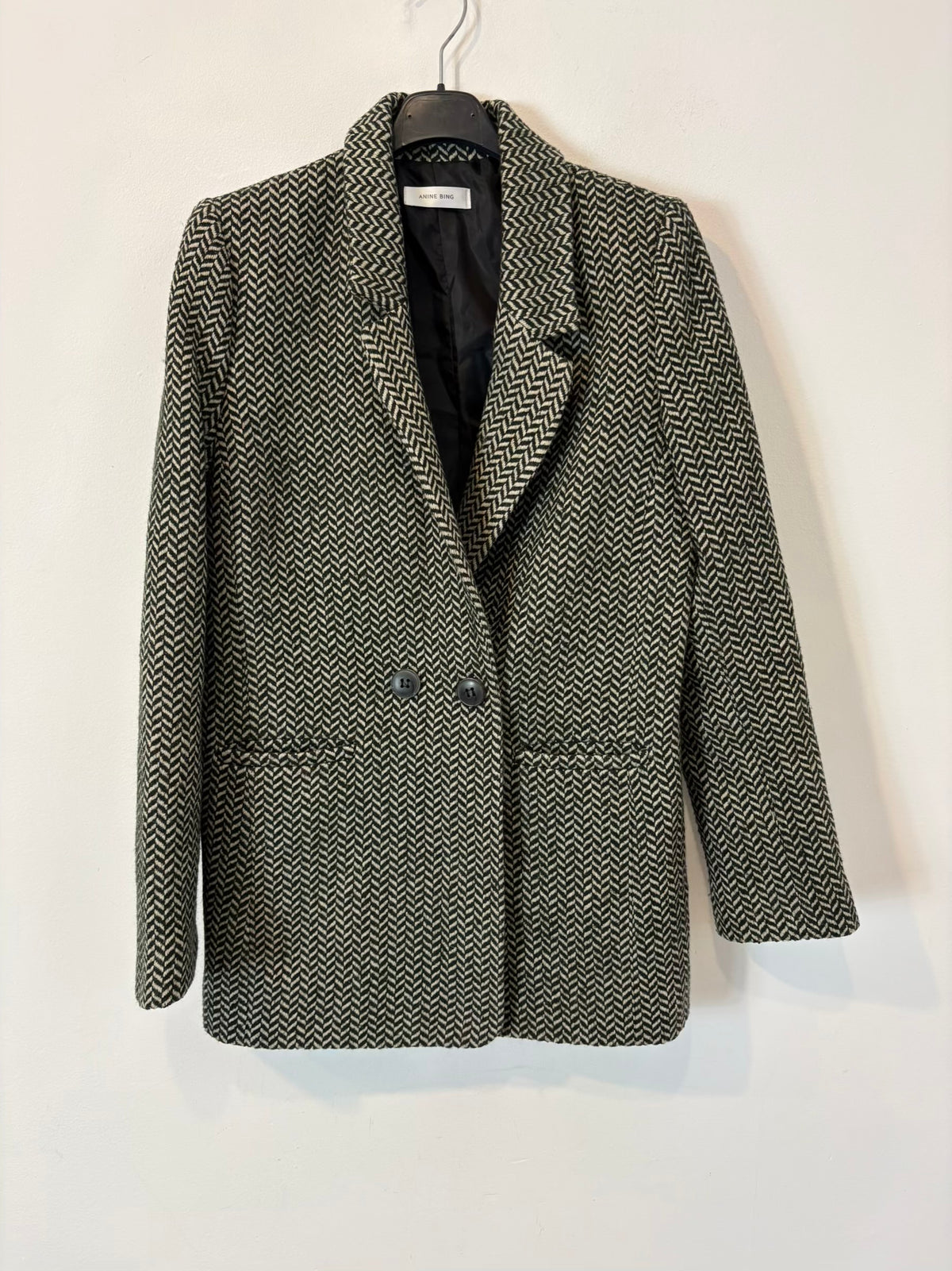 ANINE BING. Blazer jaspeada con lana