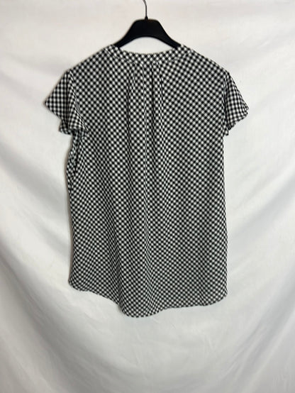 CORTEFIEL. Top gasa cuadros vichy. T M