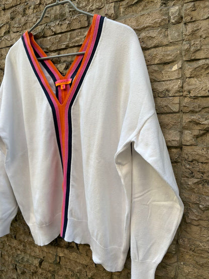 VILAGALLO. Jersey algodón cuello pico