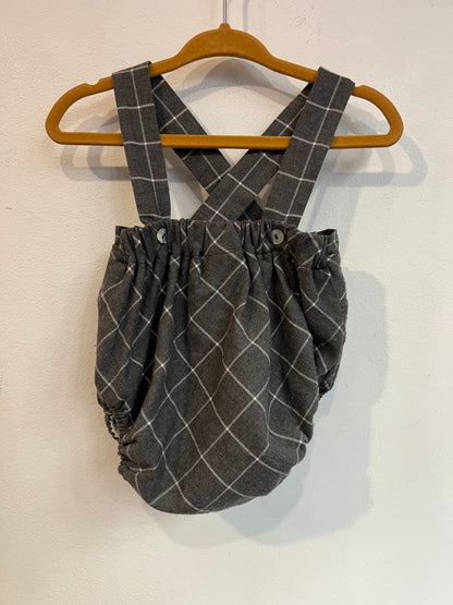 OTRAS. Ranita algodón gris cuadros. T 3 meses