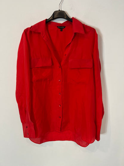 MASSIMO DUTTI. Red fluid silk blouse, size 38