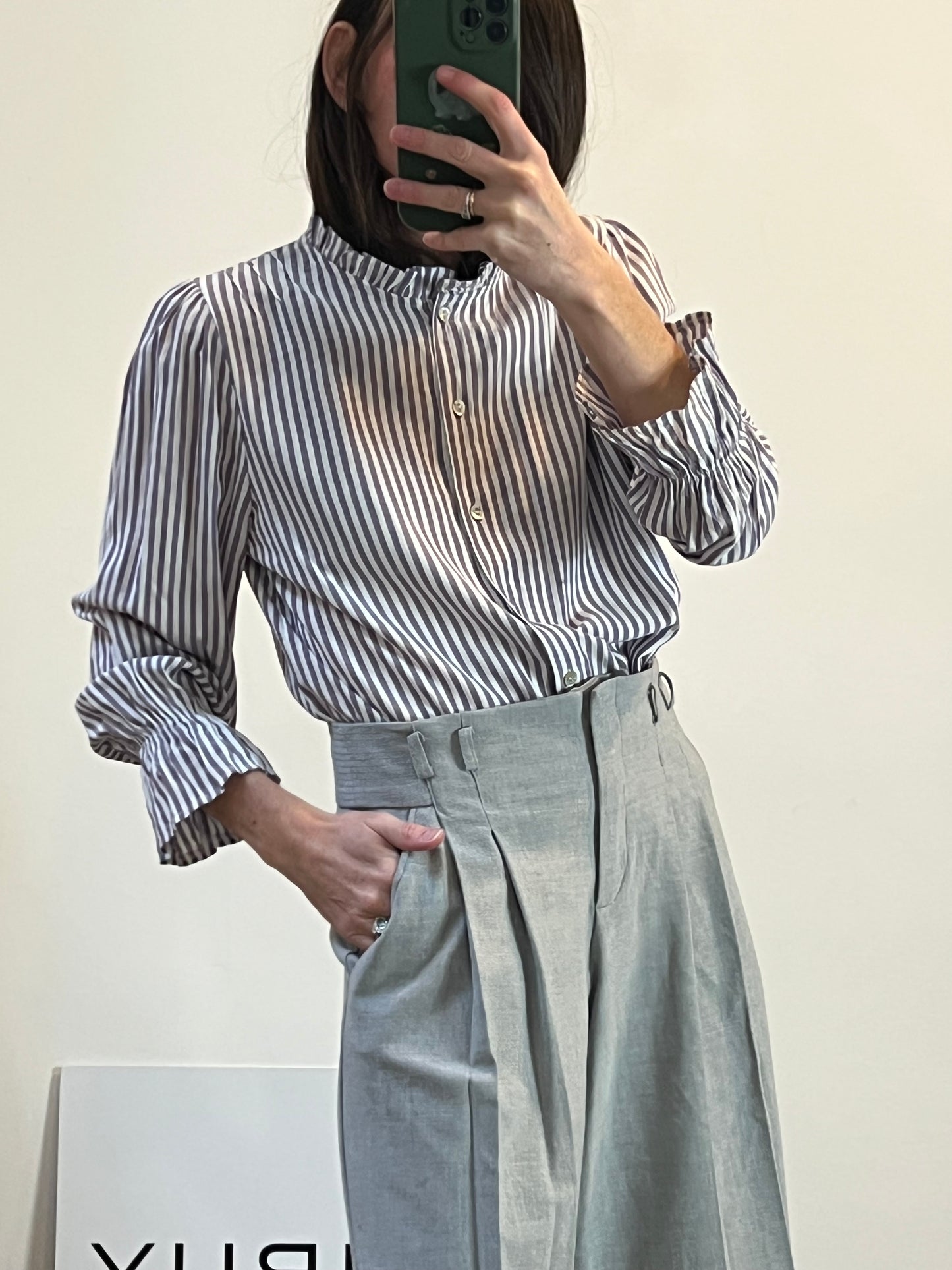 AMEÉ. Blusa  rayas malva
