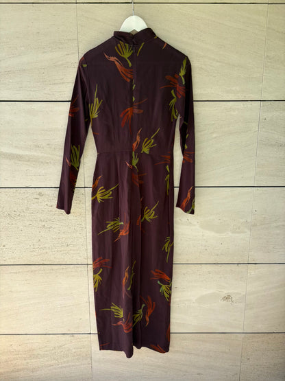 AMLUL. Vestido largo estampado botones