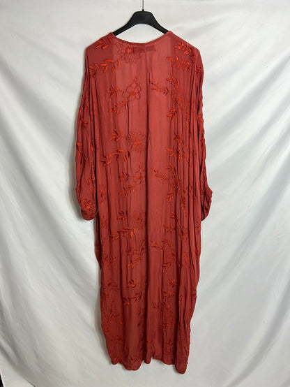 ZARA. Kimono largo teja bordados . T M