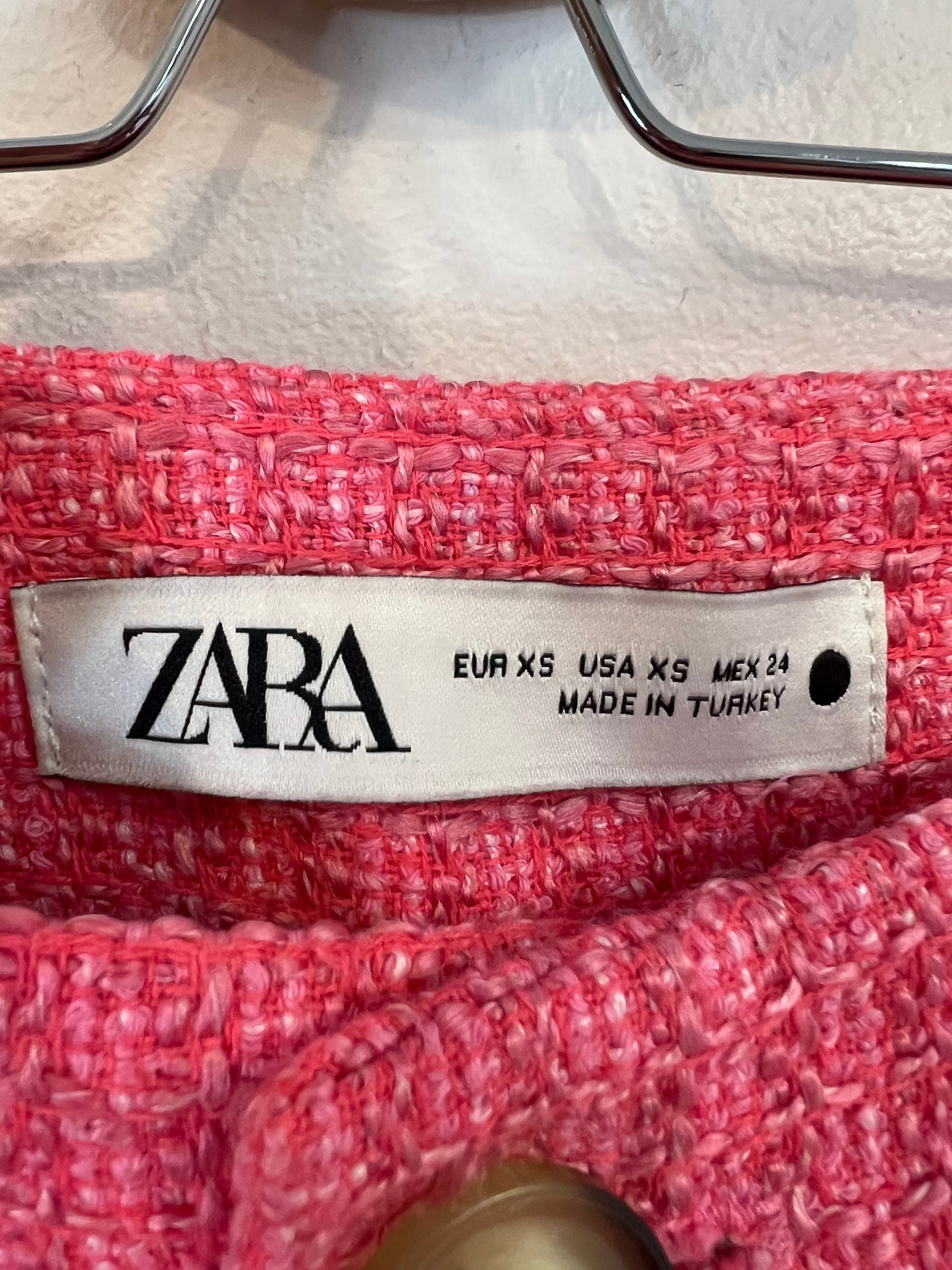 ZARA. Pink tweed trousers T.xs