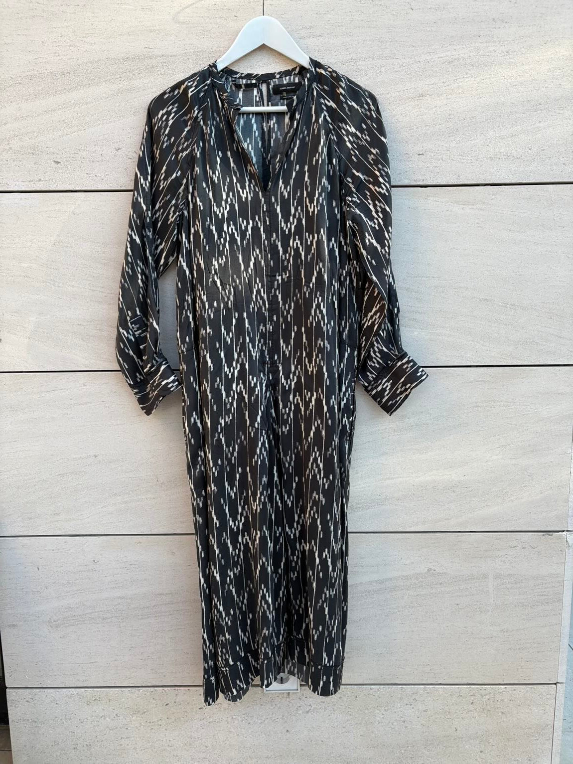 ISABEL MARANT. Vestido largo seda con cinturón