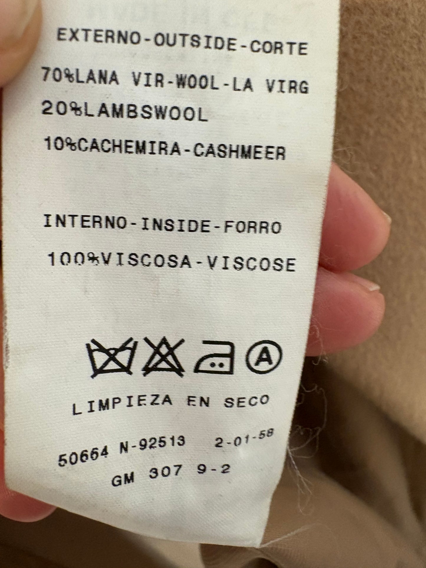 ADOLFO DOMÍNGUEZ. Abrigo largo  lana y cashmere