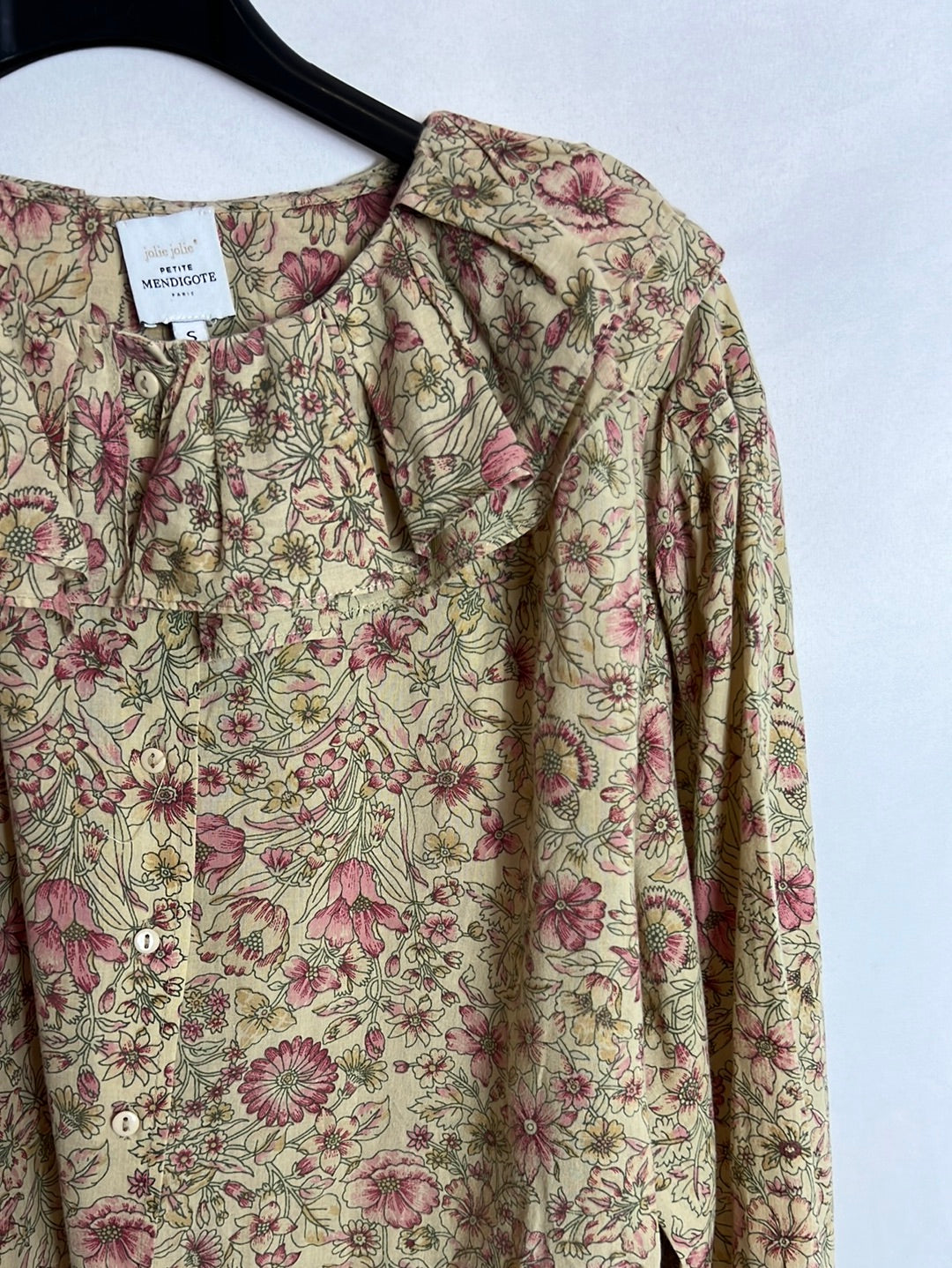 JOLIE JOLIE. Blusa estampada flores volante. TS