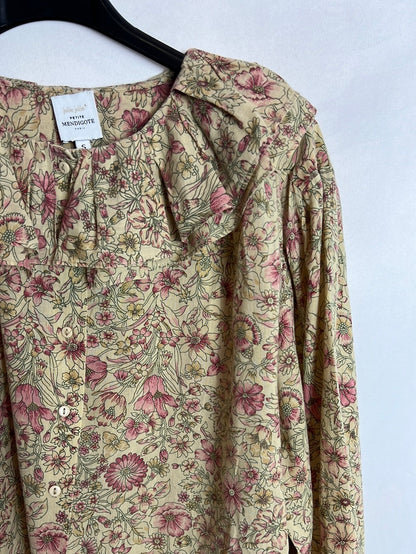 JOLIE JOLIE. Blusa estampada flores volante. TS