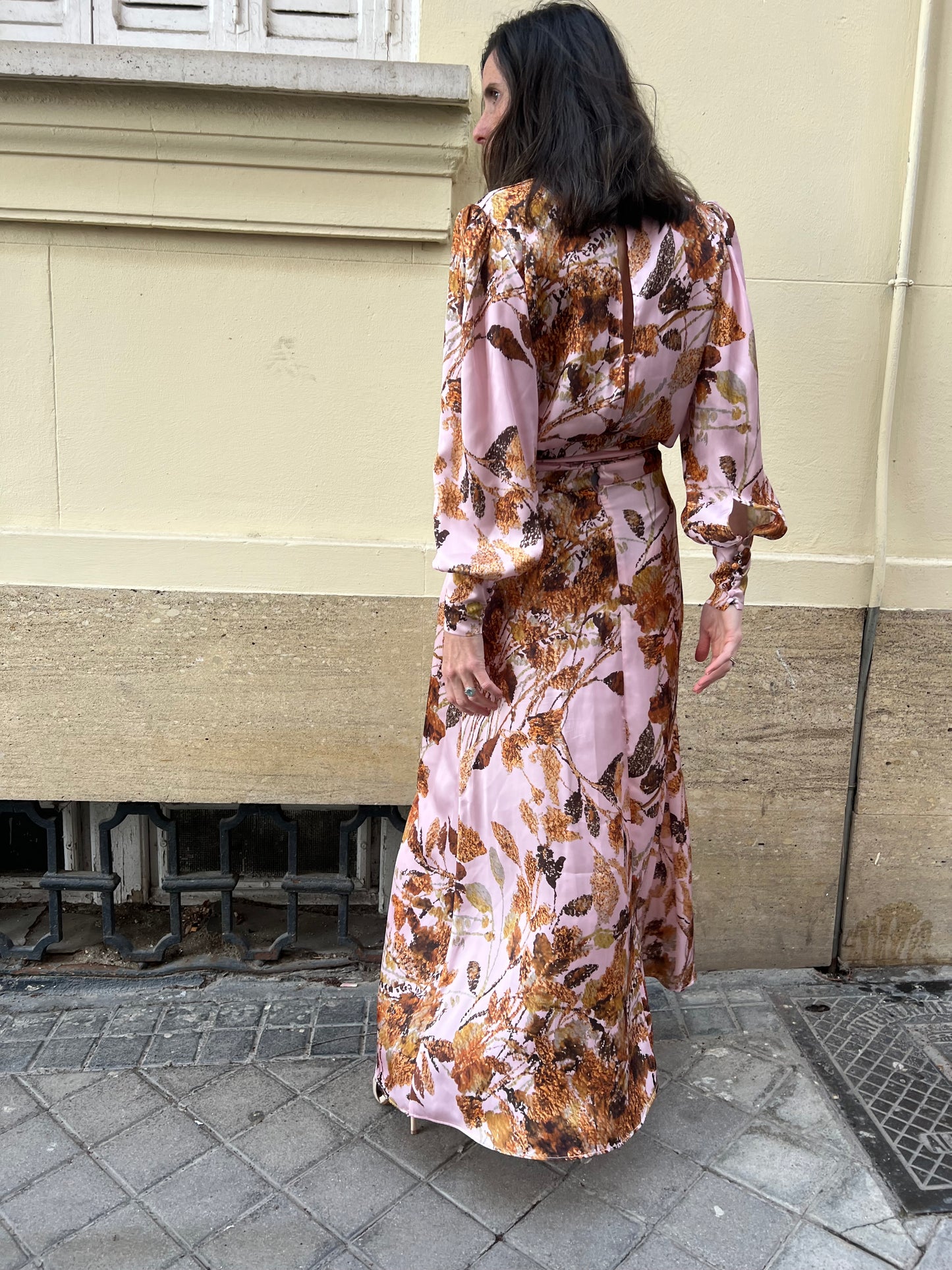 MONTENEGRO. Vestido largo estampado lazada