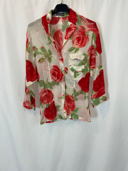 OTHER. Floral print cotton blouse. Size 40