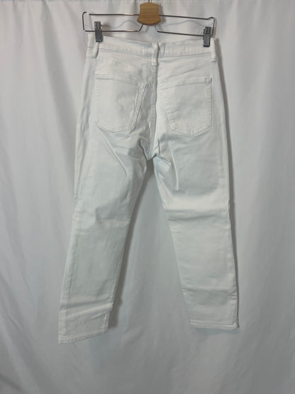 MANGO. White straight-leg denim. Size 38