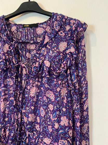 MAJE. Blusa morada estampada fluida