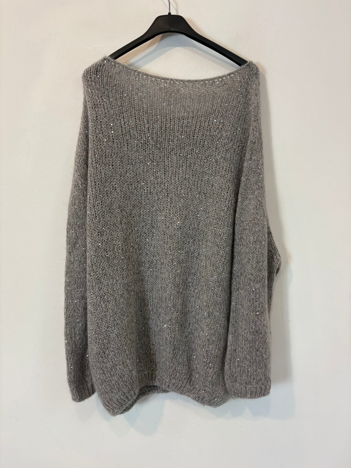 VICOLO. Jersey gris lentejuelas