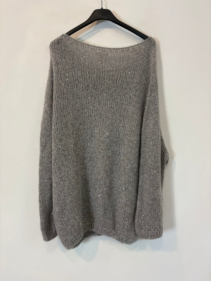 VICOLO. Jersey gris lentejuelas