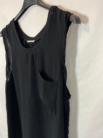 AMERICAN VINTAGE. Top negro textura bolsillo. T M