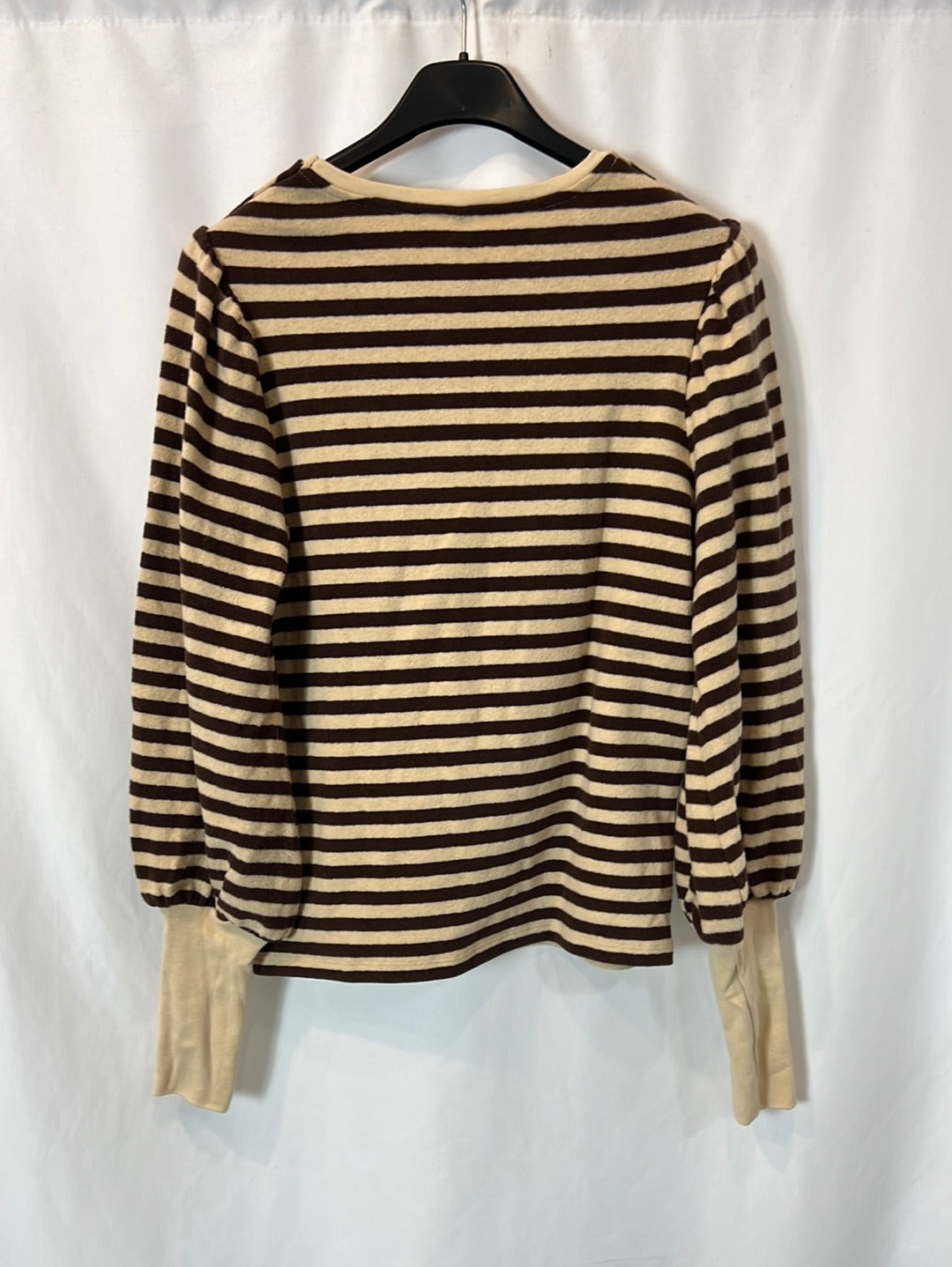 BELLEROSE. Striped sweater with sleeve detail. Size 0 (S)