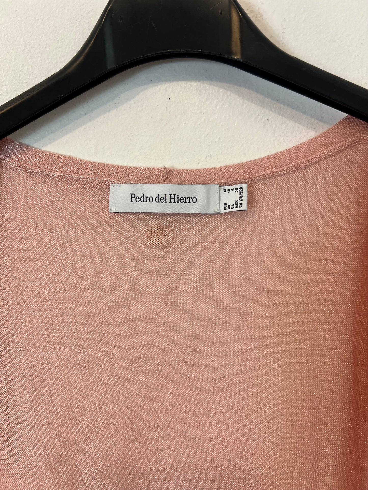 PEDRO DEL HIERRO. Long pink knit jacket TM