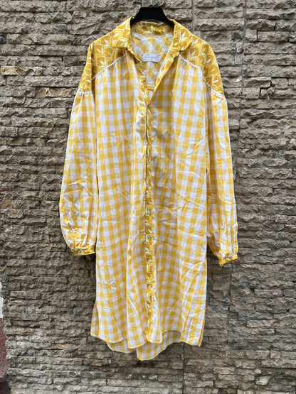 PAOLINA. Vestido cuadros y estampado abotonado. TU (S/M)