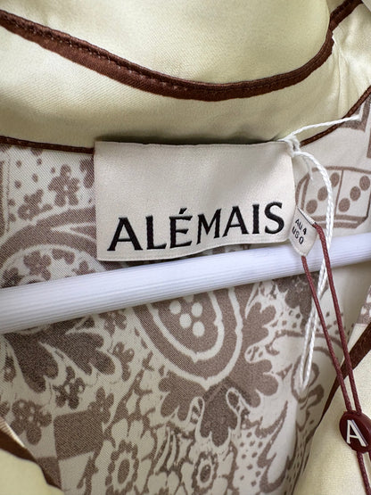ALÉMAIS. Conjunto fluido  satinado estampado