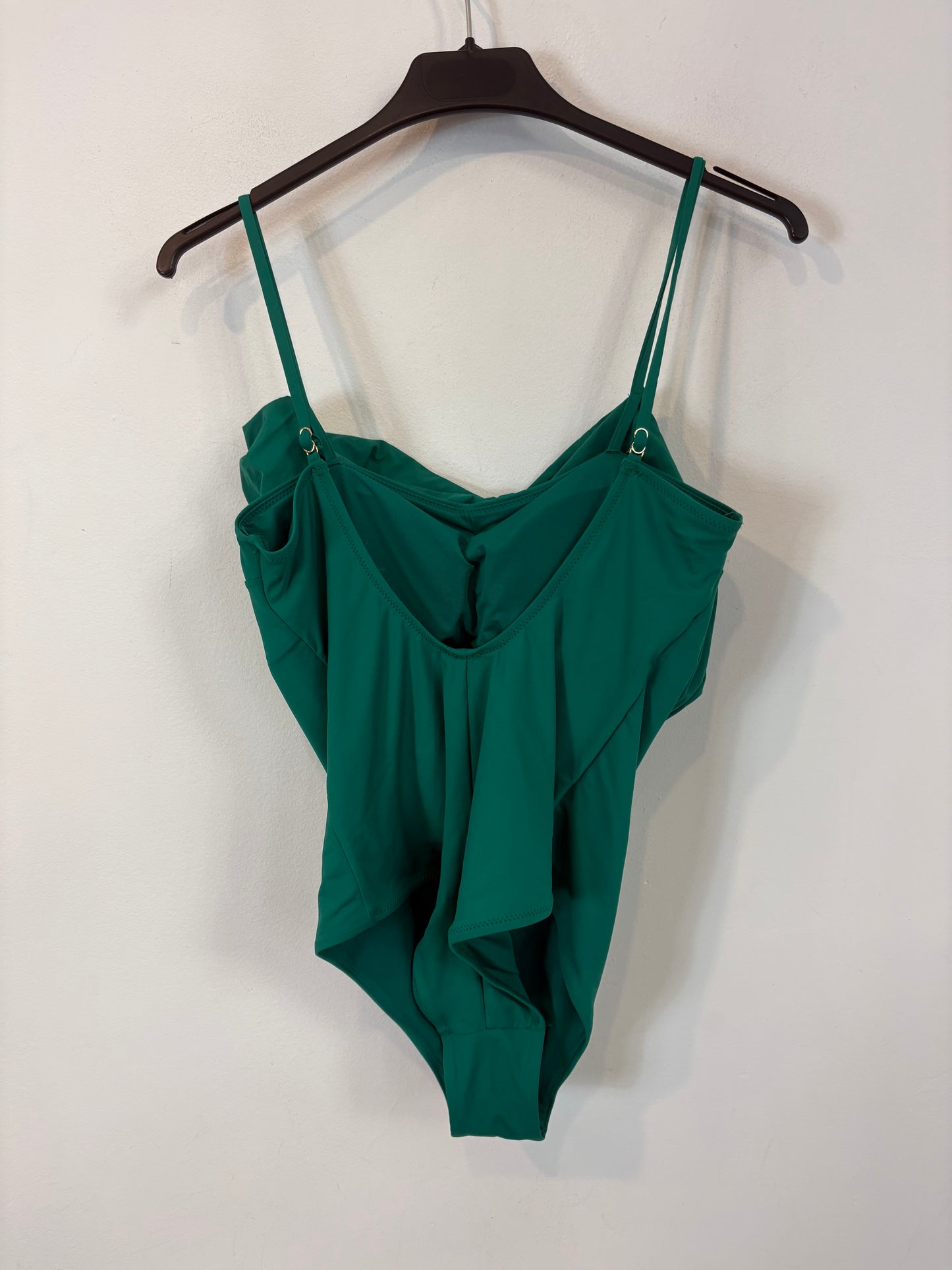 OTHERS. Green swimsuit with voluminous neckline. TS