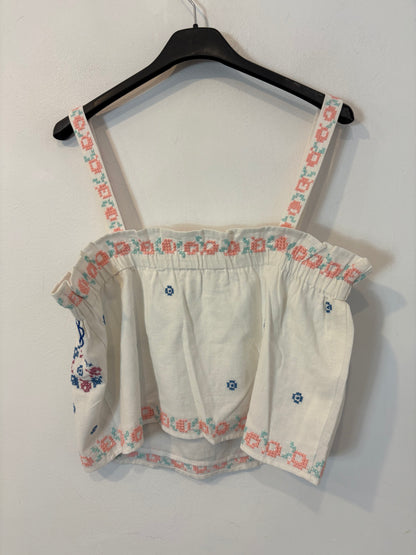 SÉZANE x ANDION. Top blanco bordados