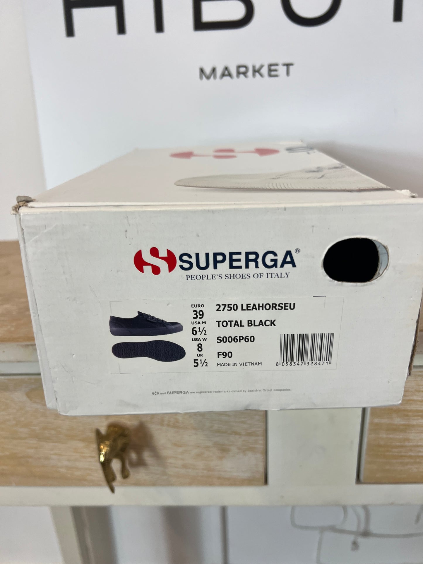 SUPERGA. Zapatillas negra pelito. T 39