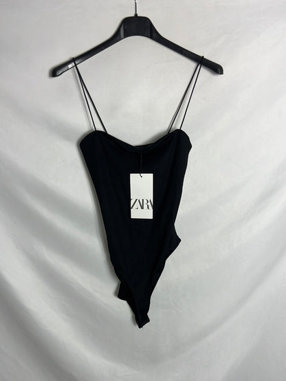 ZARA. Black elastic bodysuit. T.S.