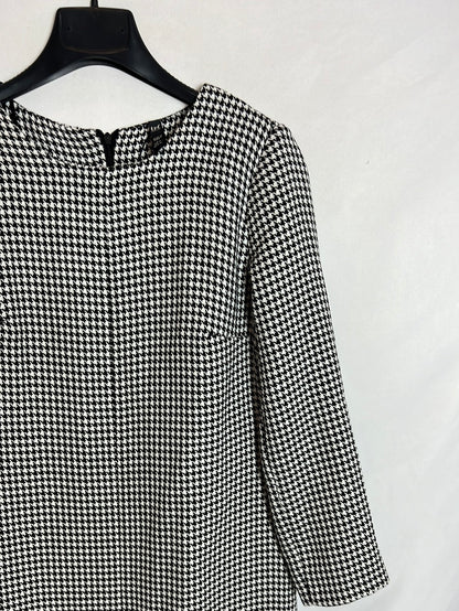 ZARA. Vestido largo pata de gallo T.s