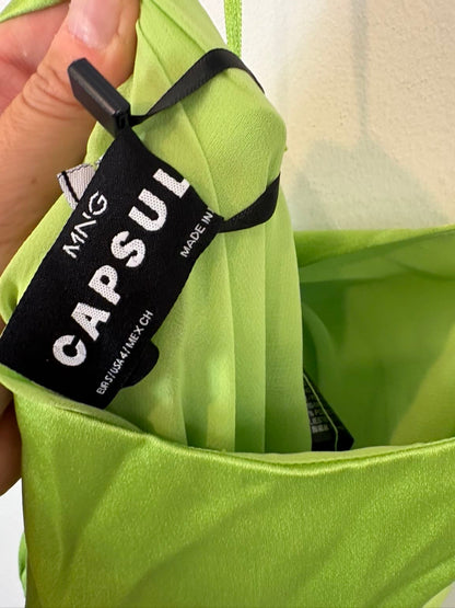 MANGO CÁPSULE. Vestido asimétrico cuello lazada