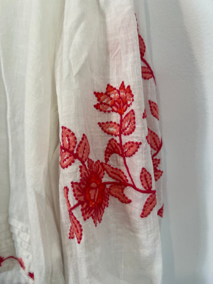 SPRINGFIEL. Embroidered white blouse T.36