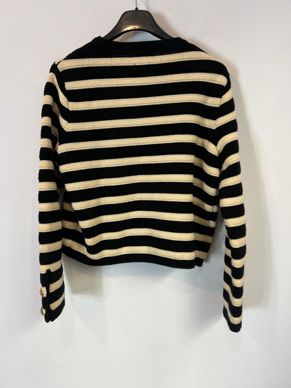 MASSIMO DUTTI. Cárdigan rayas botones dorados. T XS