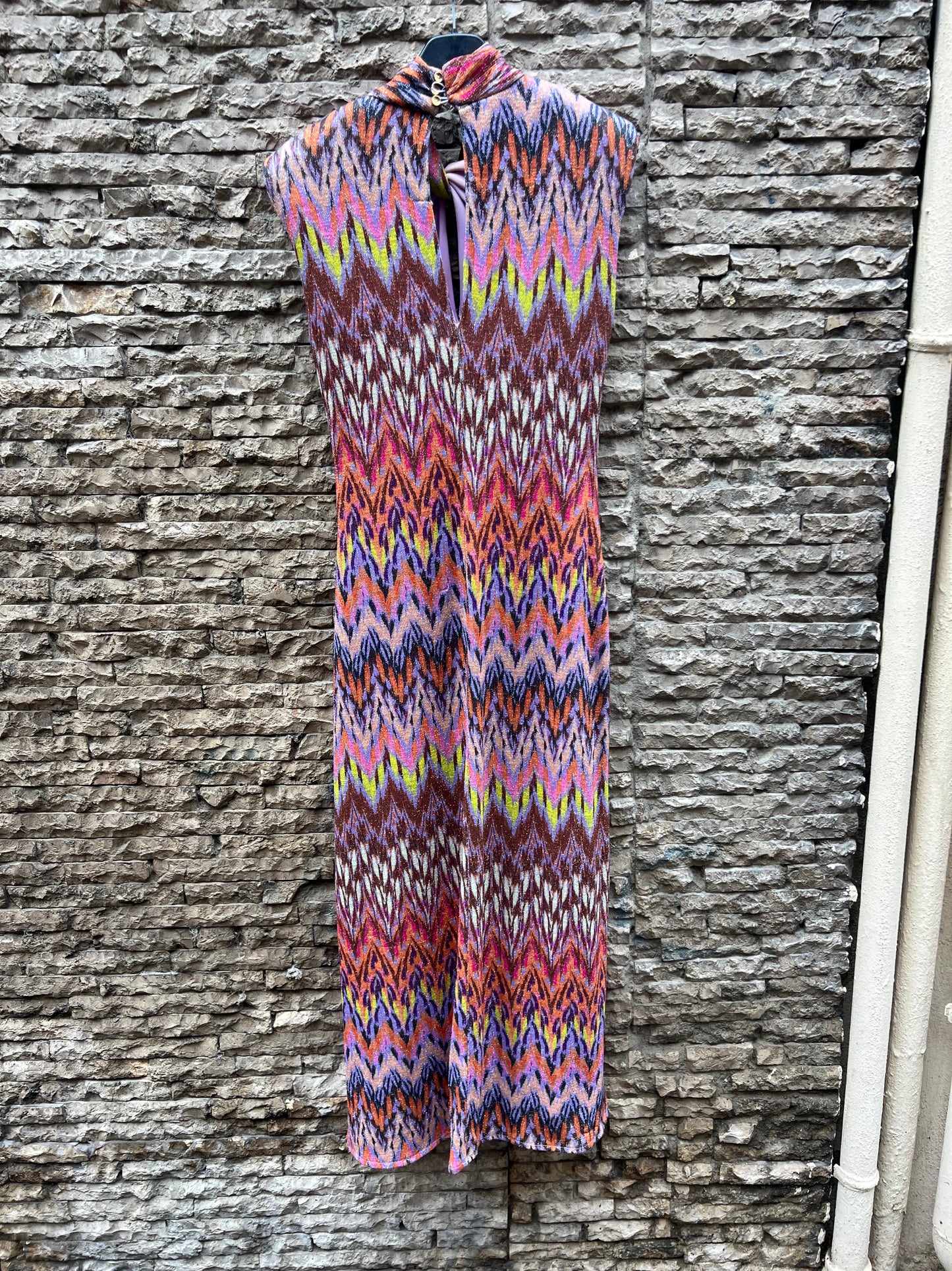 BASYCO. Long colorful knit dress. Size XS