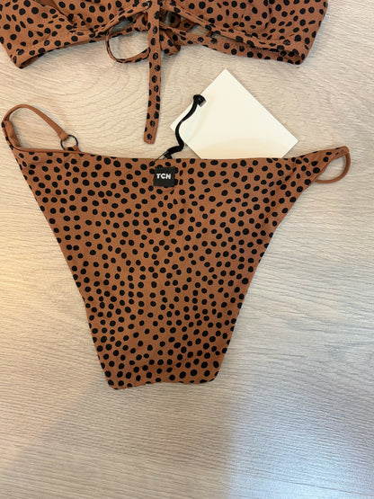 TCN. Bikini marrón topitos negros. T XS/S
