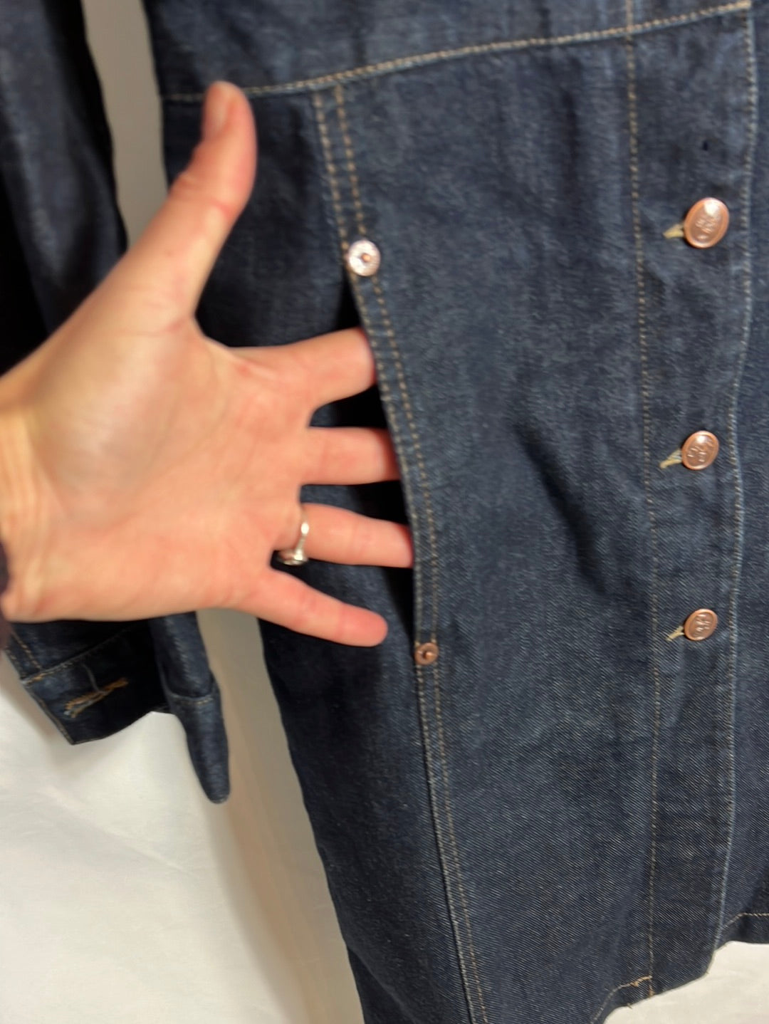 MANGO . Vestido denim abotonado. T M