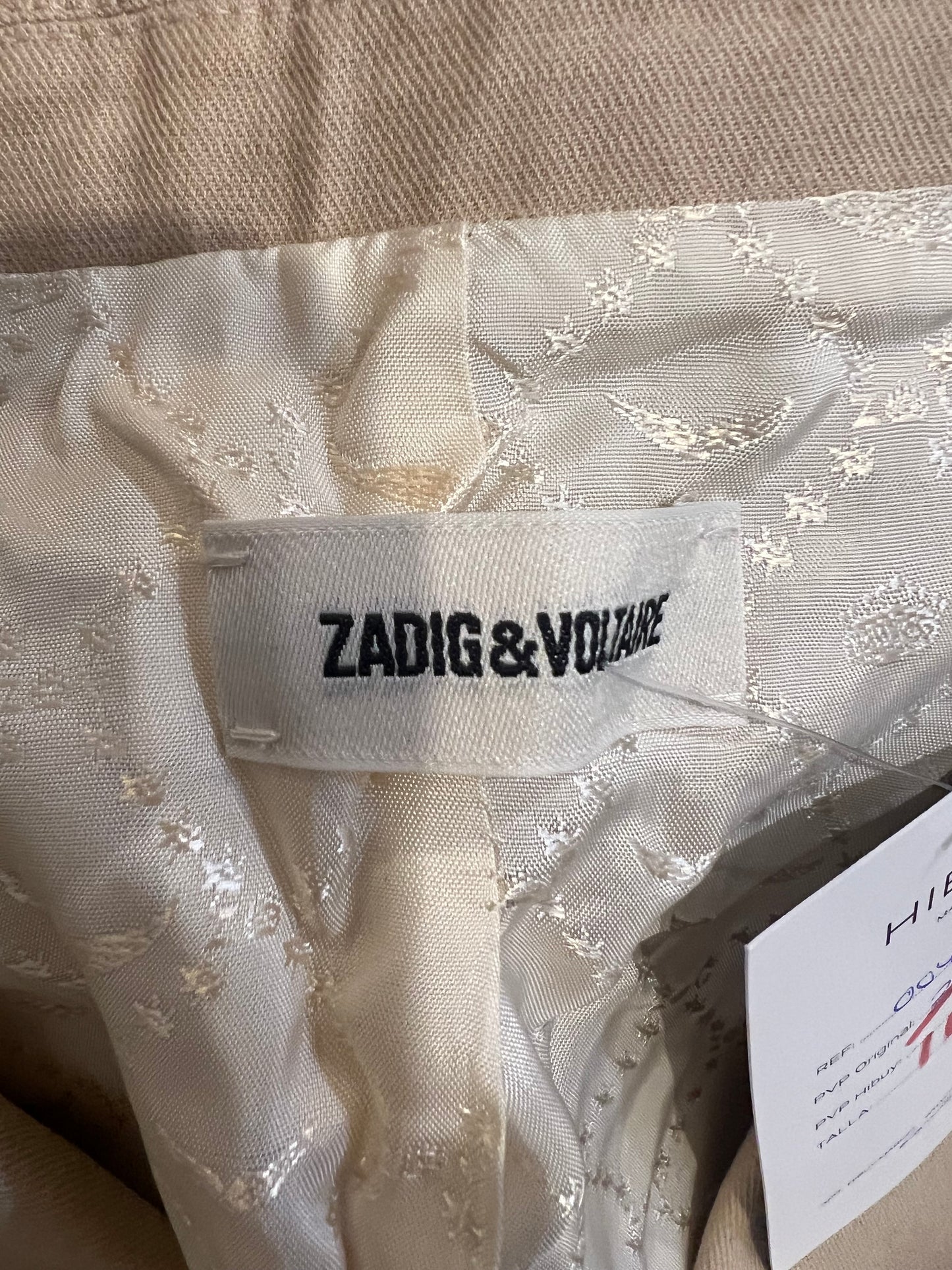 ZADIG&amp;VOLTAIRE. Beige fringed blazer T.36