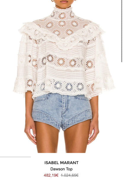 ISABEL MARANT. Blusa rosa volante