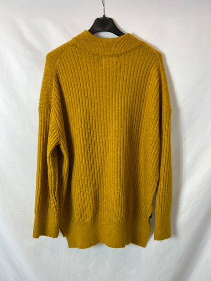 H&M. Jersey canalé mostaza T.s