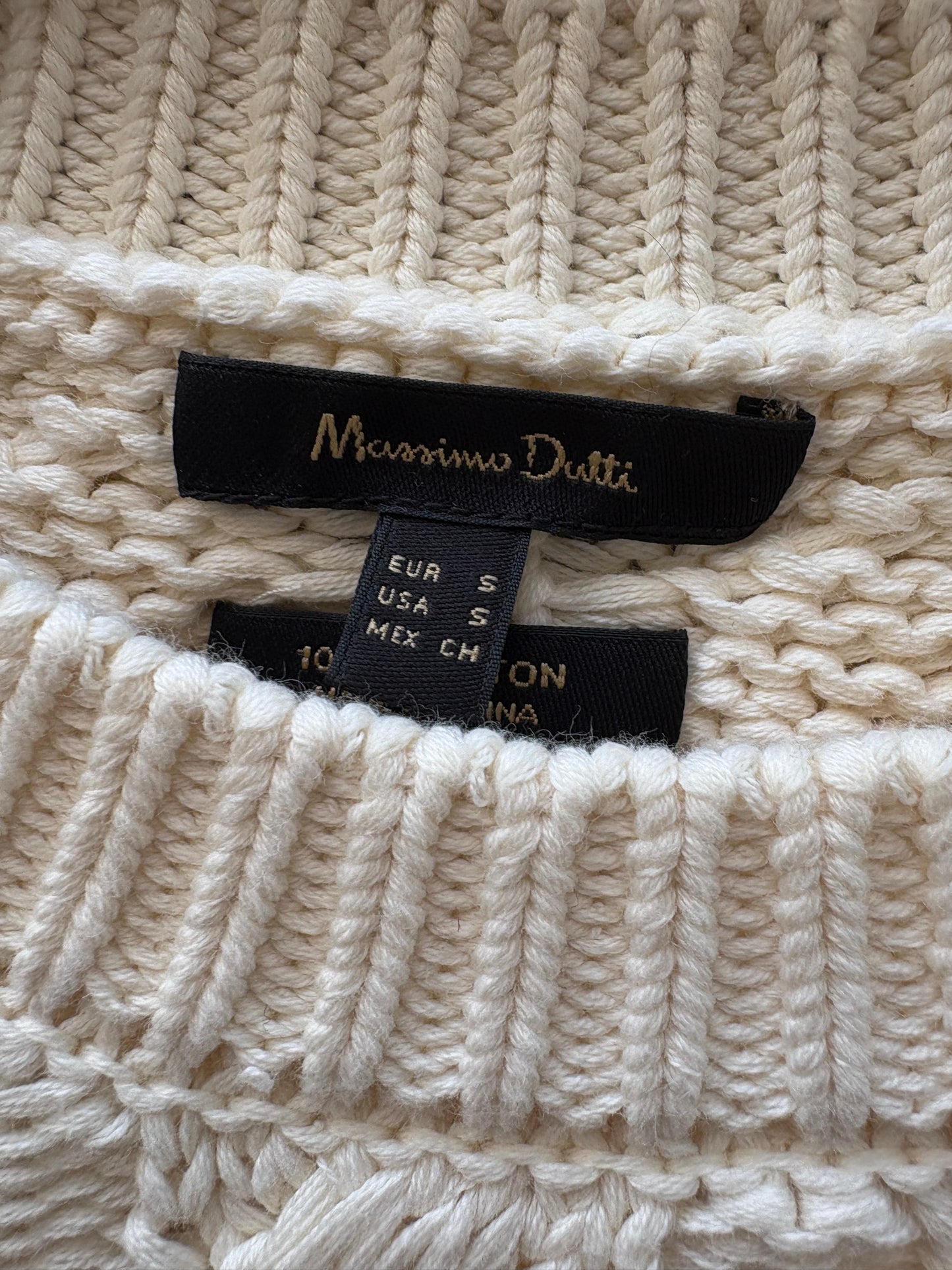 MASSIMO DUTTI. Jersey beige algodón ochos